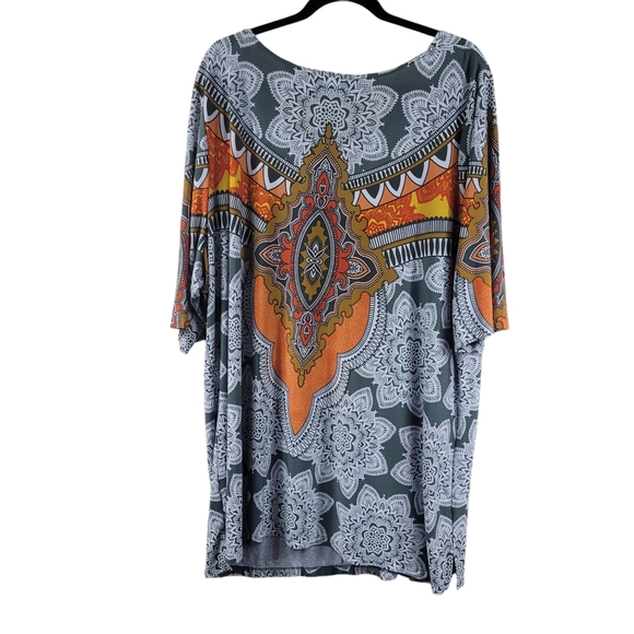 Simonton Says Tunic Size 3X Short Sleeve Pull Over Top Blouse EUC Womens - Picture 4 of 7